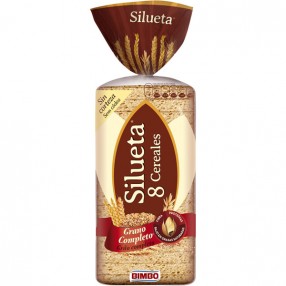 BIMBO SILUETA pan de molde integral sin corteza 8 cereales 450 grs